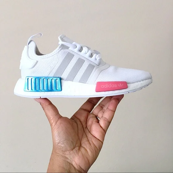 adidas Shoes Adidas Nmd R White Pink Metallic Blue Poshmark